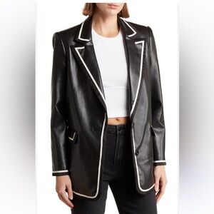 Alice & Olivia Elna Vegan Leather Blazer SIZE 0 NWT